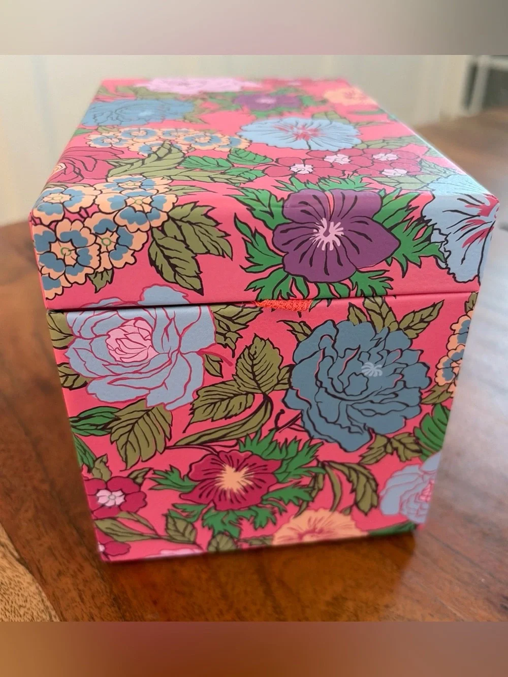 Vera Bradley Recipe Box Cards Set Vibrant Gardenias Pink Floral Kitchen NWOT
